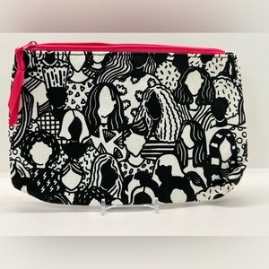 Ipsy Glam Bag Black White and Pink People Pink Ribbon Cosmetics Tote March 2018